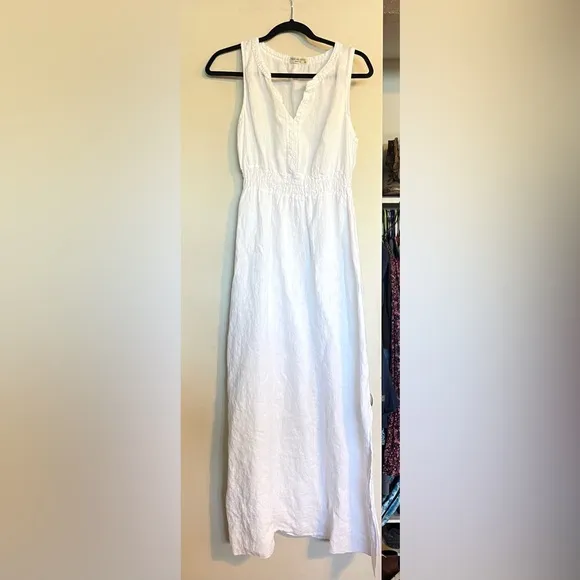 Terzo Millennio 100% Linen Made in Italy Sleeveless Dress White Sz M