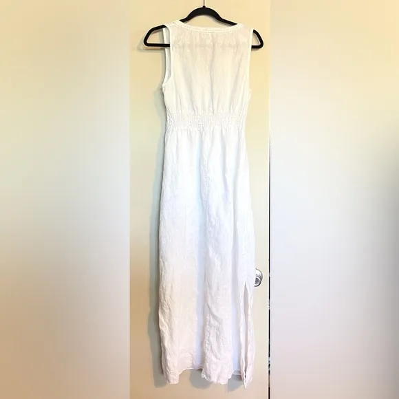 Terzo Millennio 100% Linen Made in Italy Sleeveless Dress White Sz M