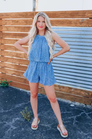 The Blues Spotted Flounce Romper- FINAL SALE