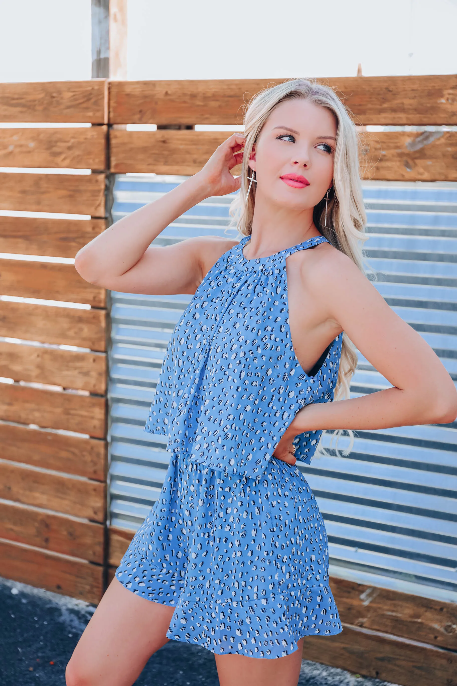 The Blues Spotted Flounce Romper- FINAL SALE