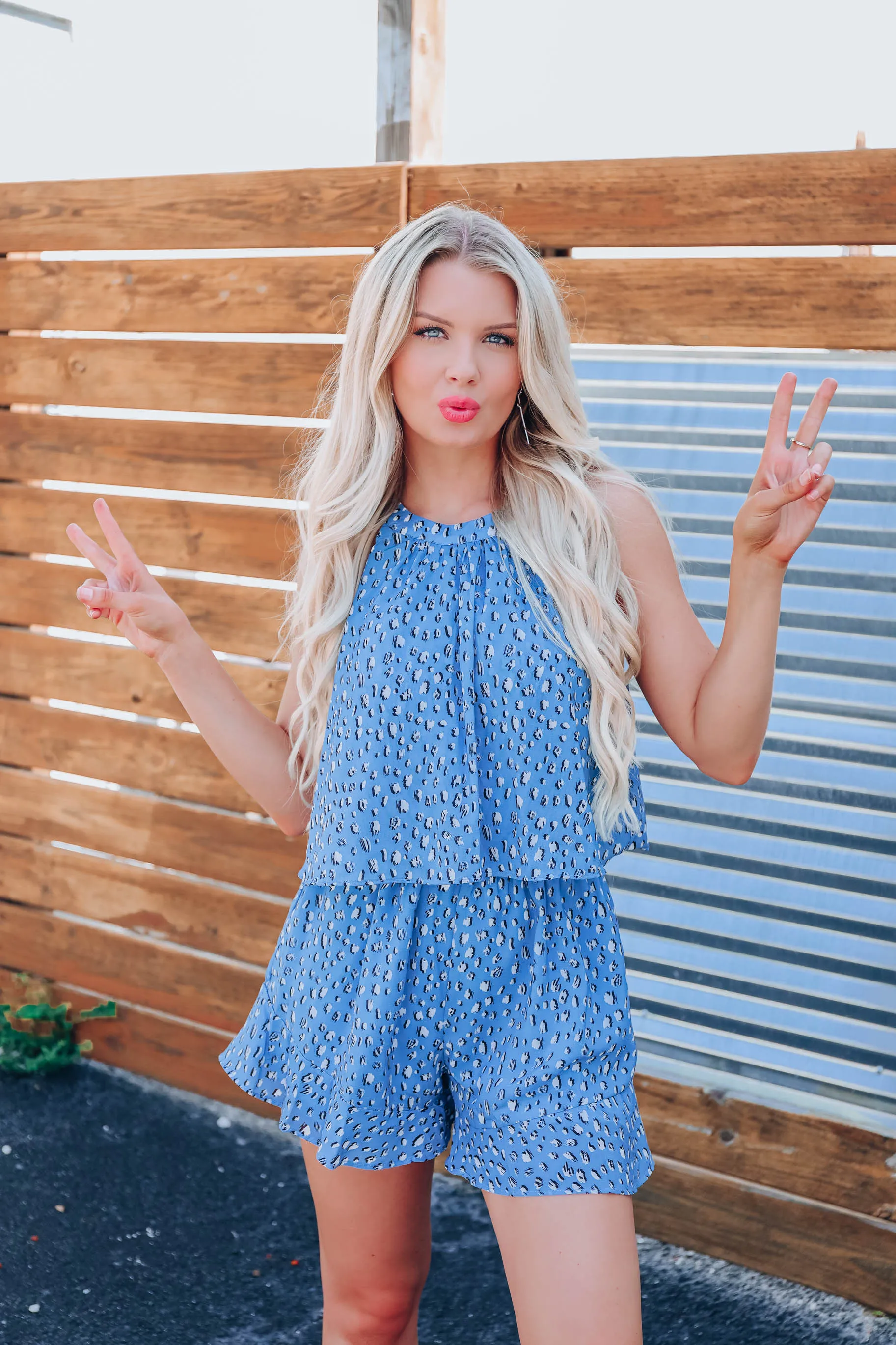 The Blues Spotted Flounce Romper- FINAL SALE