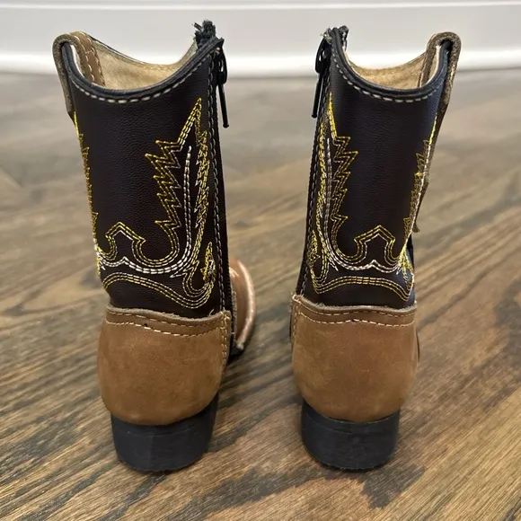 Toddlers Western Cowboy Boots - Brown and Black