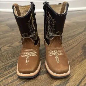 Toddlers Western Cowboy Boots - Brown and Black