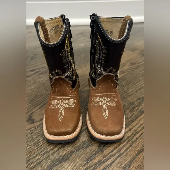 Toddlers Western Cowboy Boots - Brown and Black