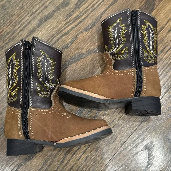 Toddlers Western Cowboy Boots - Brown and Black