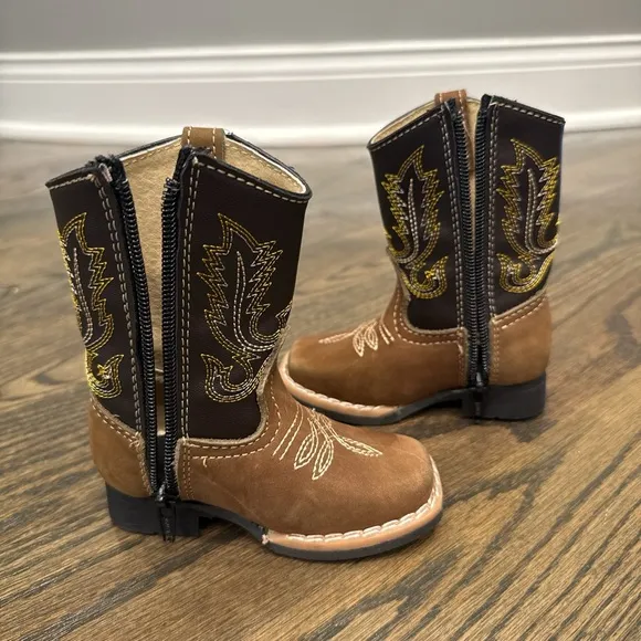 Toddlers Western Cowboy Boots - Brown and Black