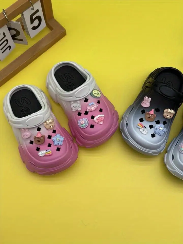 Trendy Cute Clogs For Girls, Non-slip Slip On Water Shoes For Outdoor Beach