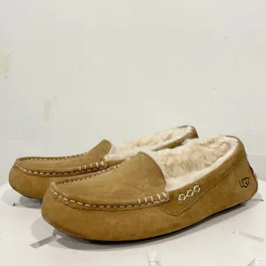 Ugg Genuine Suede Womens Sz 8 Ansley slippers Loafers Tan