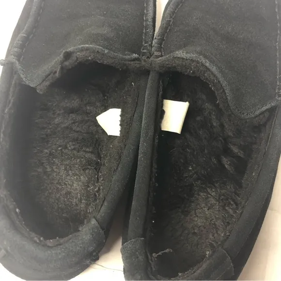 Ugg Koolaburra Loafers Mens Size 8 Ascot Slipper Black Suede Slip On Fleece