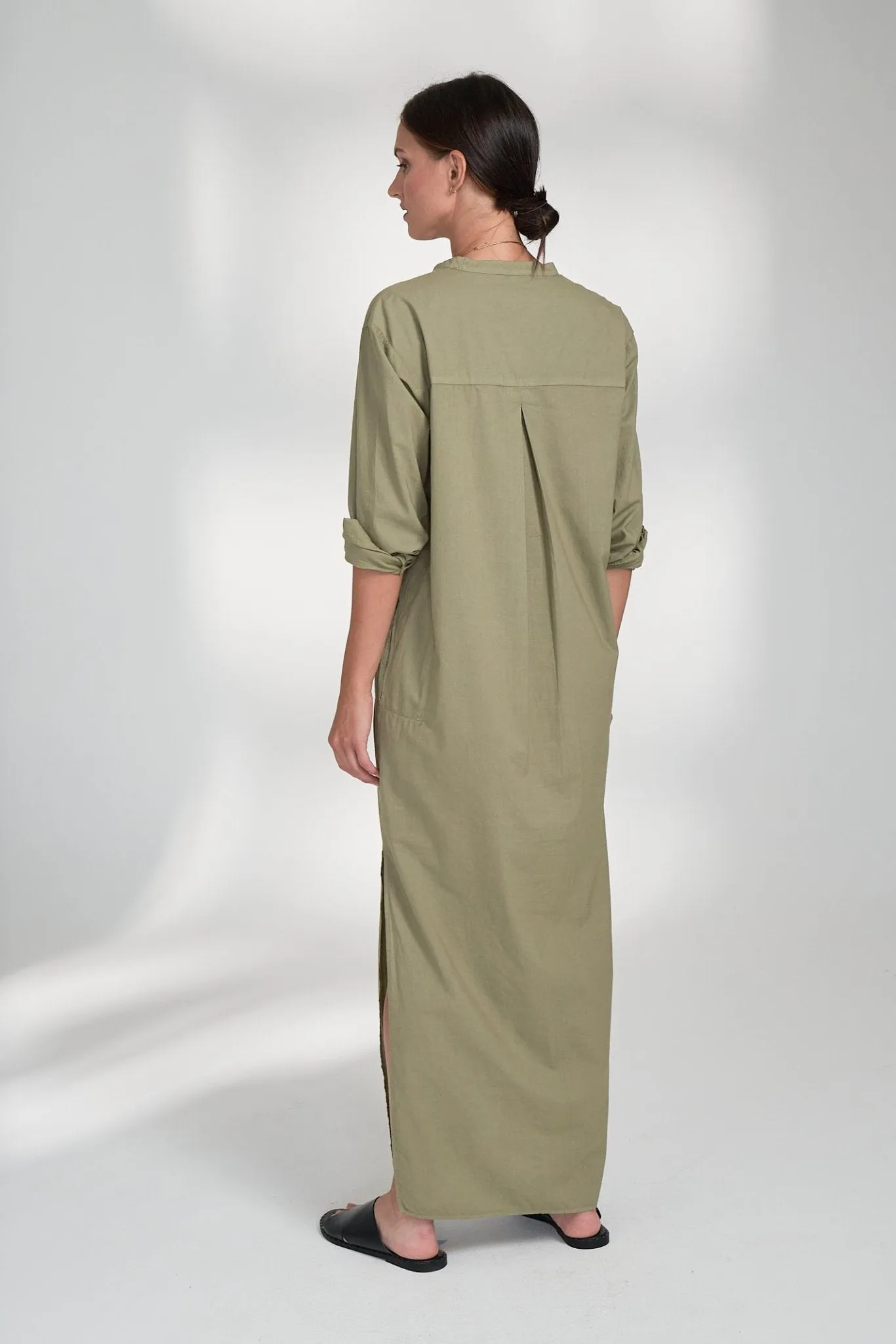 UPCYCLED - Sage Classic Cotton Tunic with Pockets - Sale