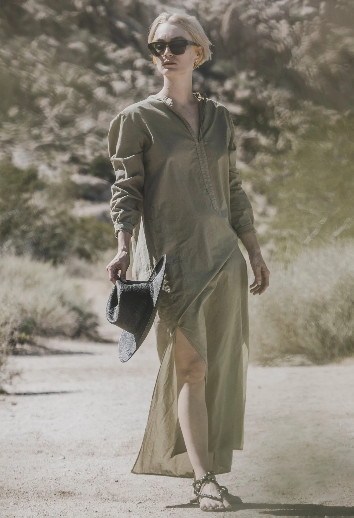 UPCYCLED - Sage Classic Cotton Tunic with Pockets - Sale