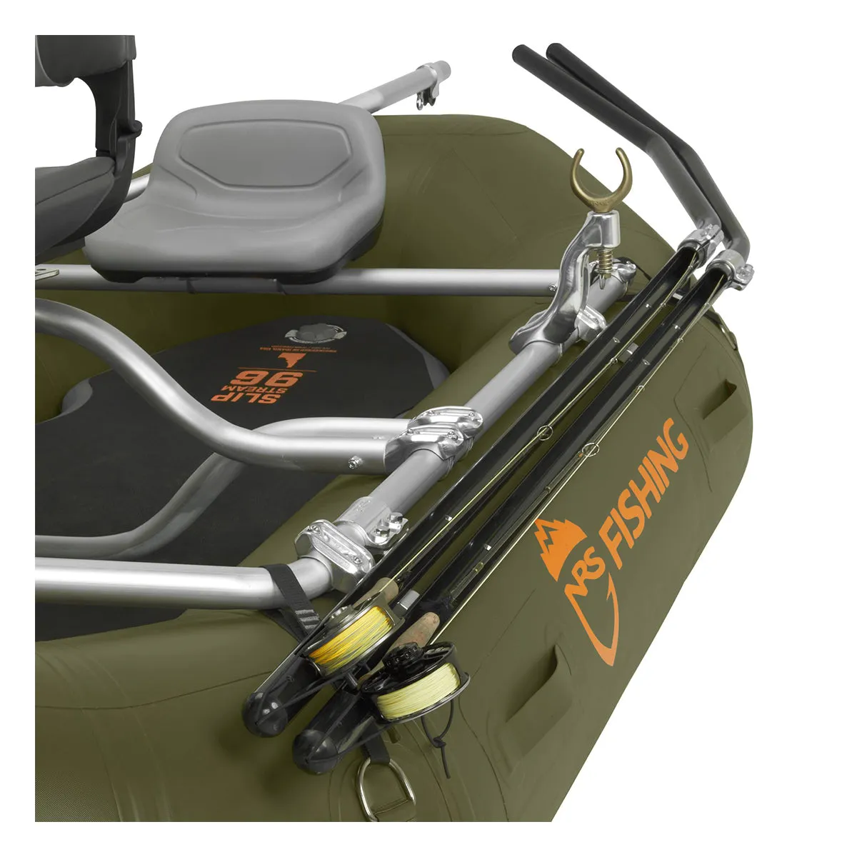 USED NRS Slipstream 96 Fishing Raft Olive Deluxe Package