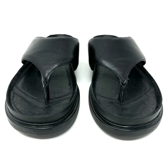 Vagabond Erin Thong Sandals Black Leather Size 11 Minimalist