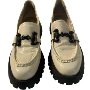 VANELi Zeva Platform Lug Sole Leather Loafers Women White sz 10N