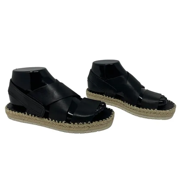 Vince Tension Black Espadrille Sandals | US 7