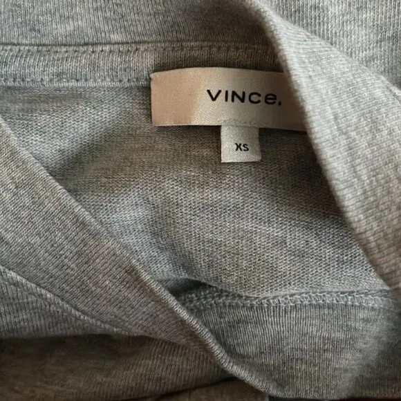 Vince Tie Waist Cotton T-shirt Dress Gray Size XS