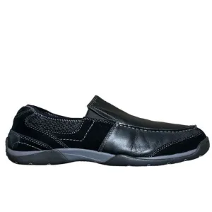 Vionic Eli Slip On Loafers Mens Black Leather Suede Orthaheel Technology size 12