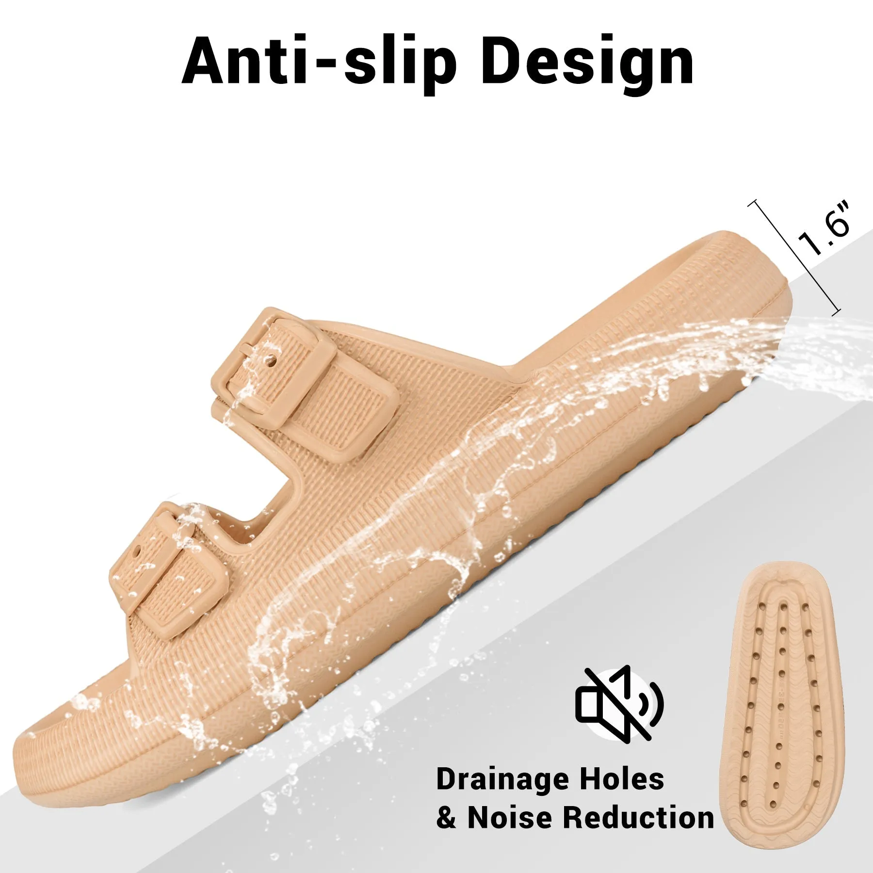 VONMAY Slides Sandals for Women and Men Sandals Soft Thick Sole
