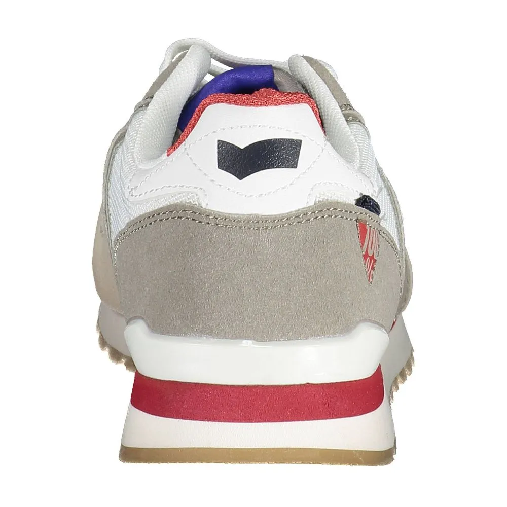 White Polyester Men Sneaker