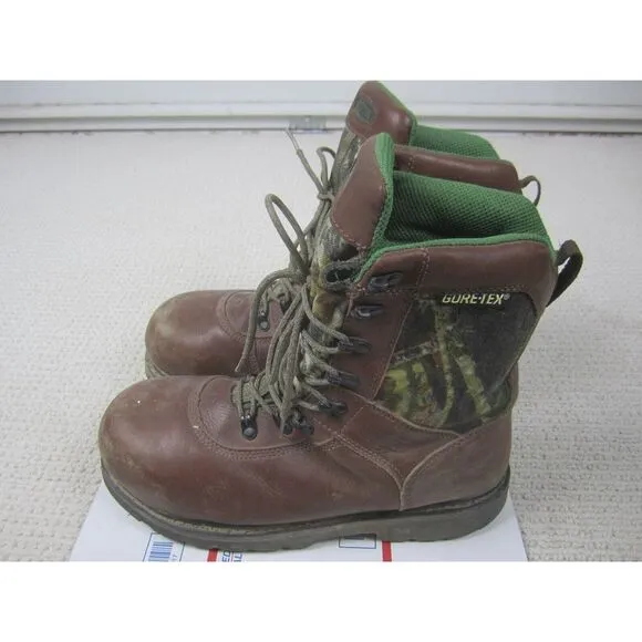 Wolverine Boots Mens 11 Brown Camo Camouflage Hi Top Steel Toe Lace Up Outdoor