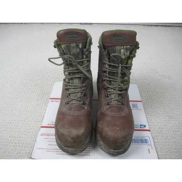 Wolverine Boots Mens 11 Brown Camo Camouflage Hi Top Steel Toe Lace Up Outdoor