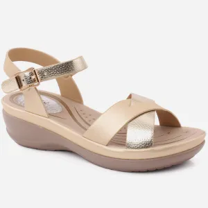 Women "CATALINA" Open Toe Cross Strap Wedge Ankle Strap Sandals