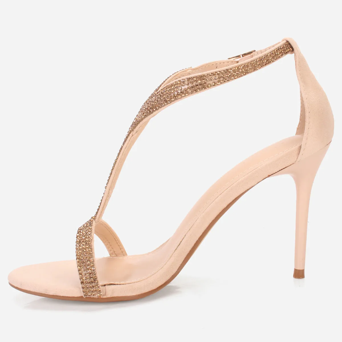 Women's "KAROSE" Decorated T-Bar Strap Evening Sandals
