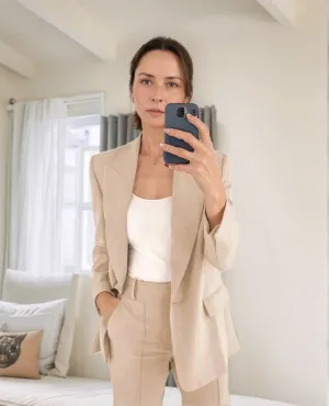 Women’s Tailored Two-Piece Set – Blazer & Trousers – Relaxed Fit – Workwear Essential