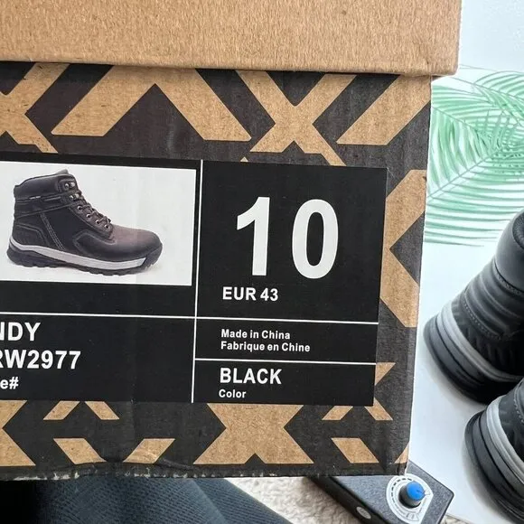 Xray Andy Men's Black Ankle Boots Size 10 Lace Up Round Toe Casual NWB