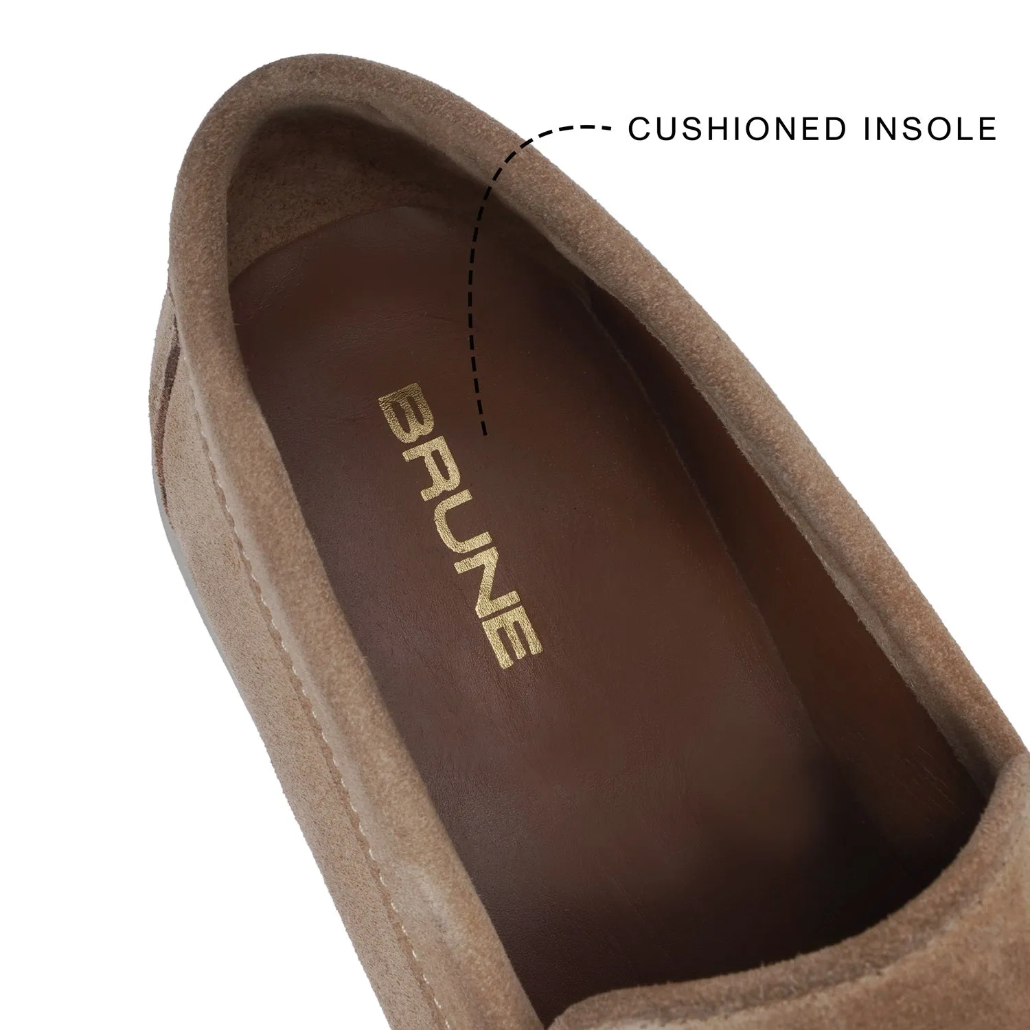 Yacht Loafer in Beige suede Leather with Rubberized sole