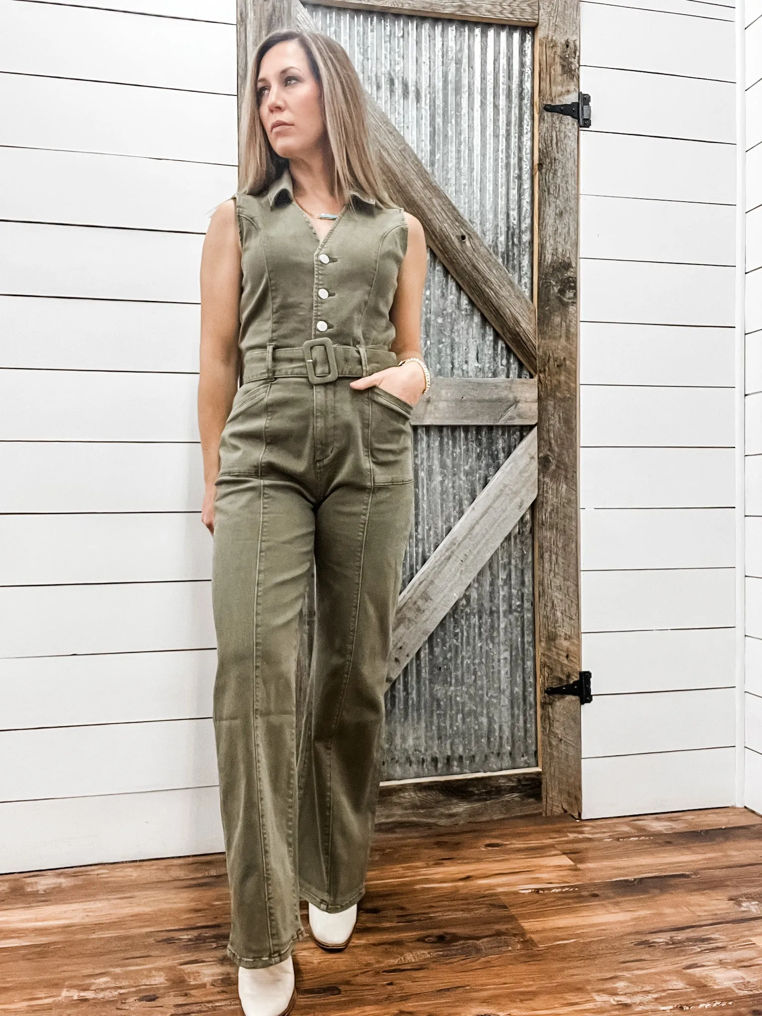 Yaya Olive Jumpsuit