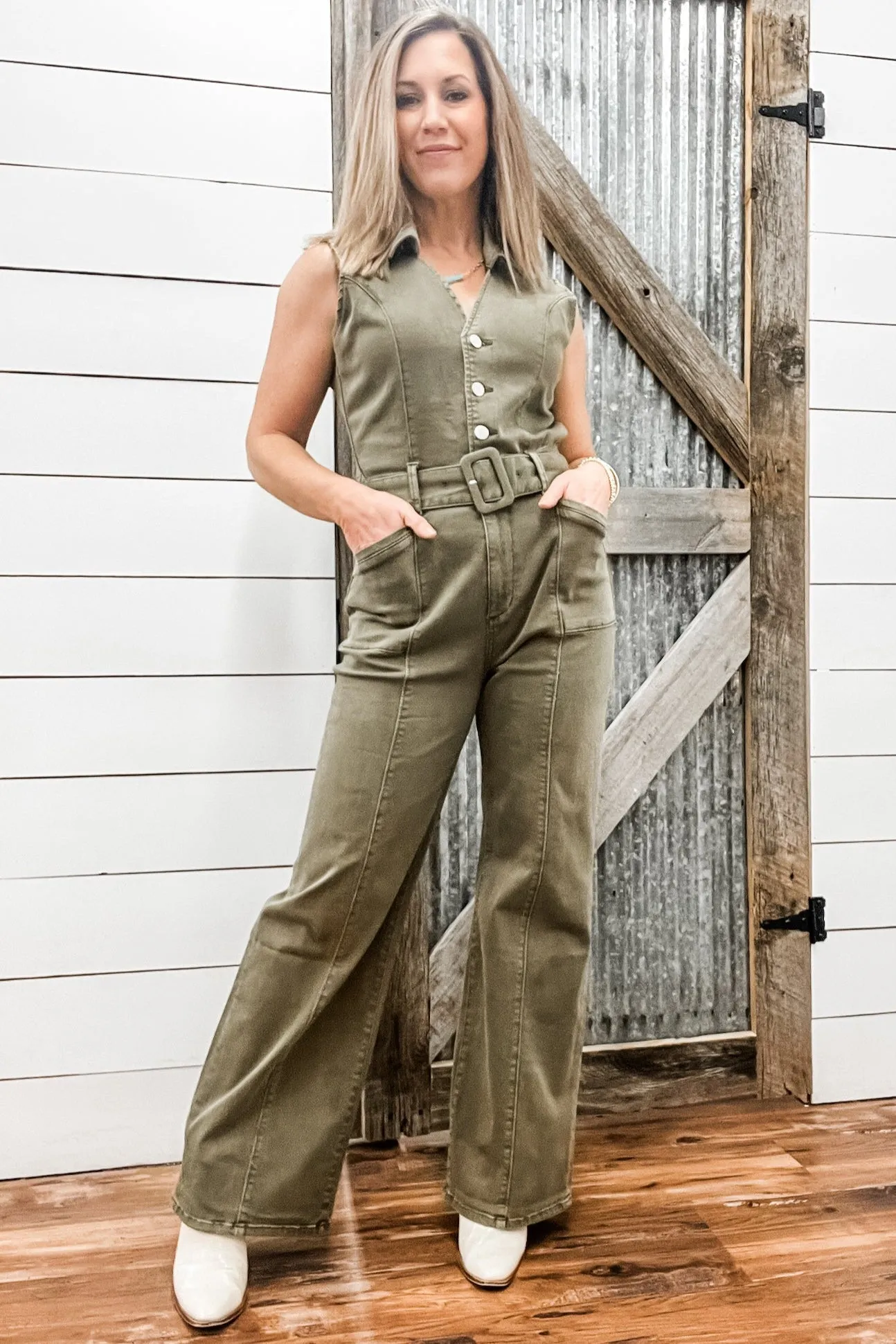 Yaya Olive Jumpsuit