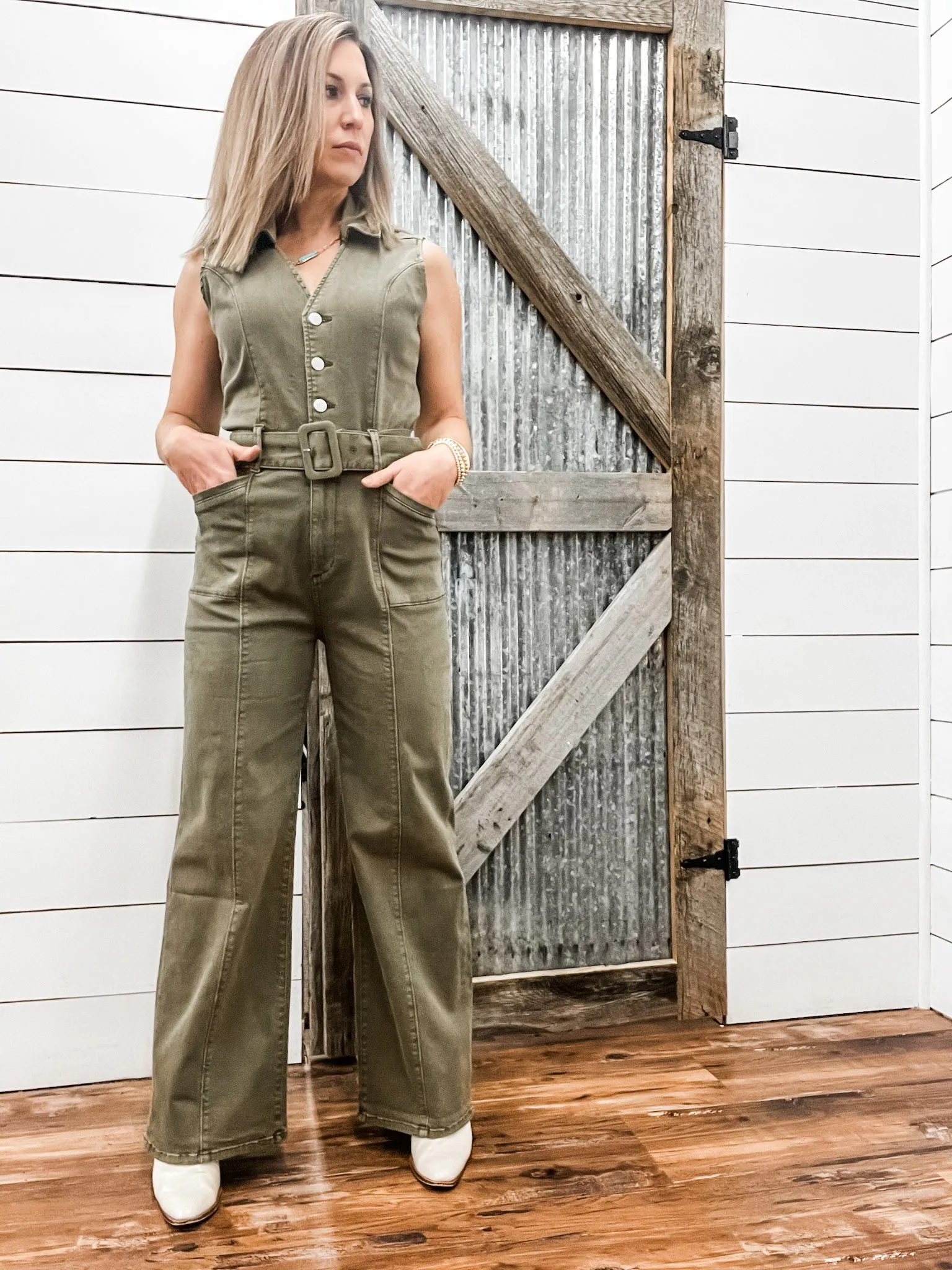 Yaya Olive Jumpsuit