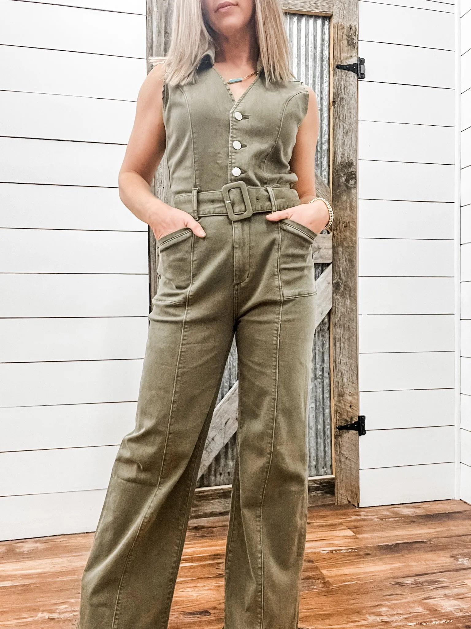 Yaya Olive Jumpsuit