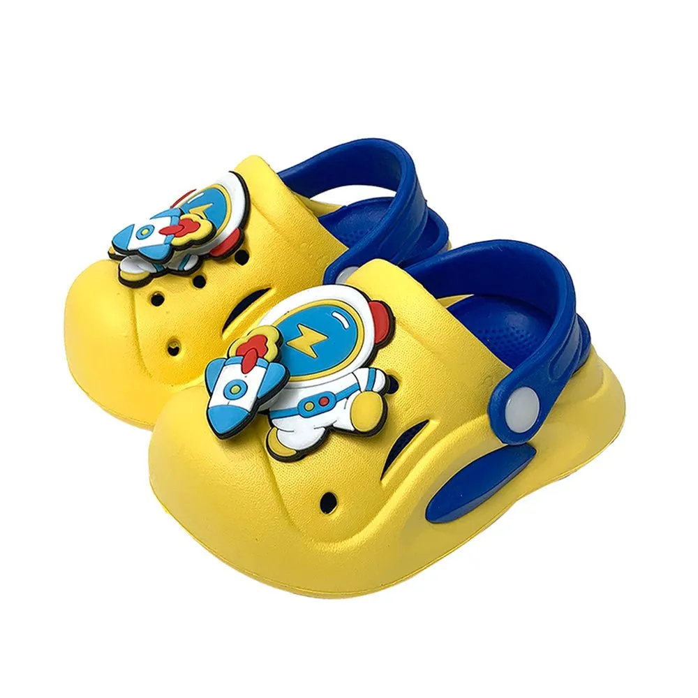 Yellow spinning rocket Slip on Clogs, Summer/Monsoon all season Footwear for Toddlers & Kids