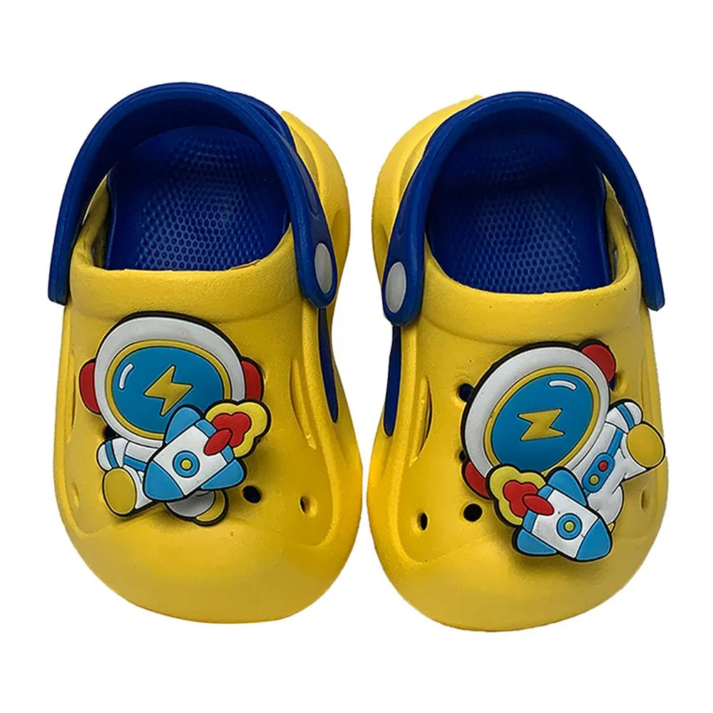 Yellow spinning rocket Slip on Clogs, Summer/Monsoon all season Footwear for Toddlers & Kids