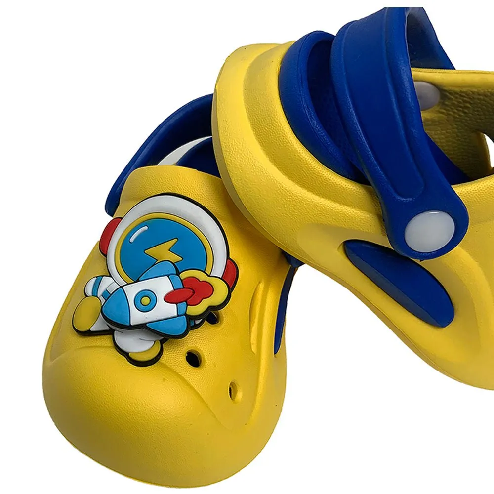 Yellow spinning rocket Slip on Clogs, Summer/Monsoon all season Footwear for Toddlers & Kids