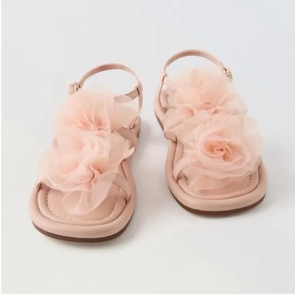 Zara Kids, Pink , MAXI FLOWER SANDALS , 12½ ( 7.4 inches )