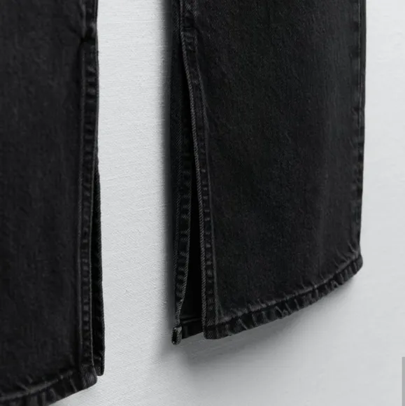 Zara wide split slit hem  jeans size 0/25